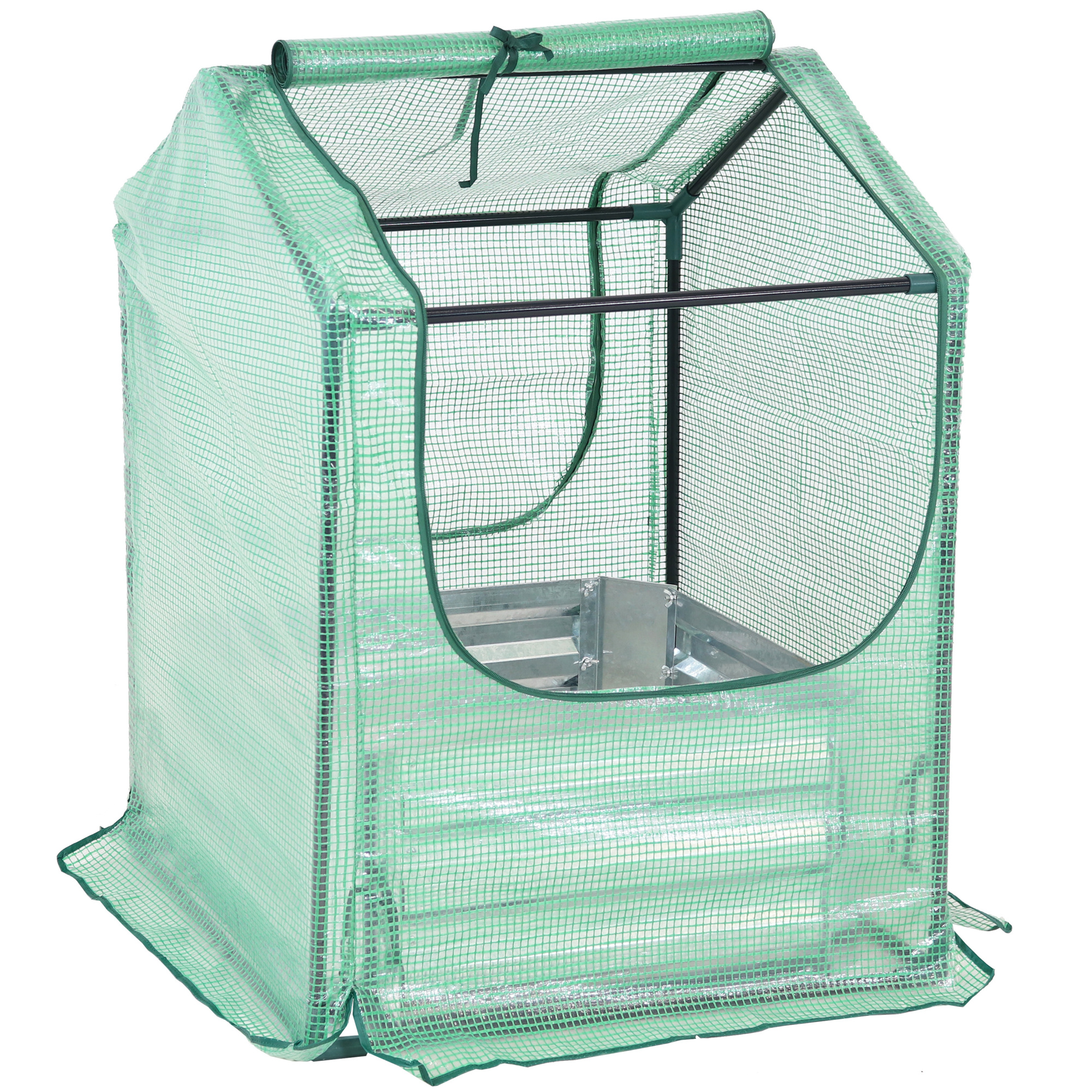 Sunnydaze Decor, Raised Garden Bed and Greenhouse, Material Steel, Model# HB-869